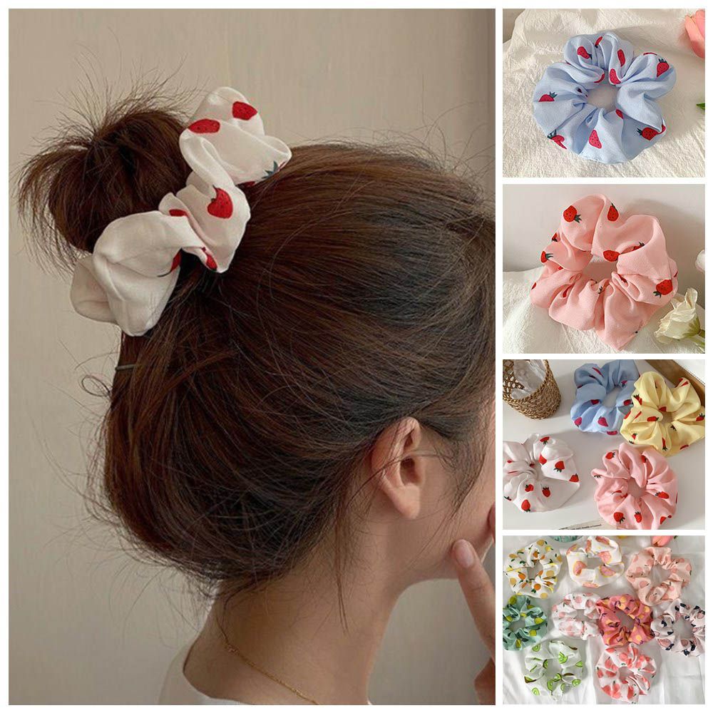 Girls Headwear Strawberry Hair Accessories Fruit Scrunchies Ponytail Holder Hairs Ties Hair Rope