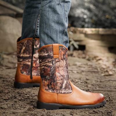 Модные мужские повседневные ковбойские сапоги Дизайнерский стиль Повседневный офисный тренд вечеринка Уличные мотоциклетные Взрослые классические Черные Коричневые туфли