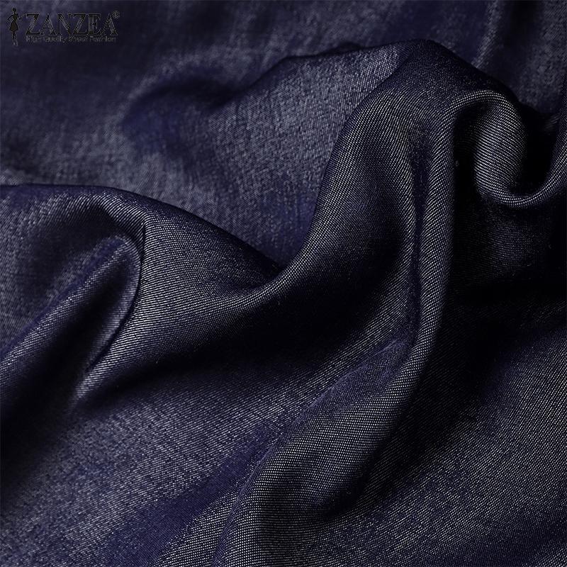 ZANZEA Women Turn Down Collar Loose Casual Long Sleeve Blouse