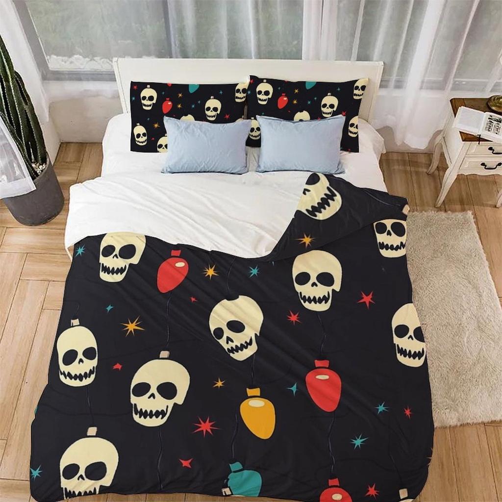 Skull Comforter Covers Printed Duvet Cover Bedding Set Suitable Children's Kids and Adults Warm Soft Breathable and Comfortable