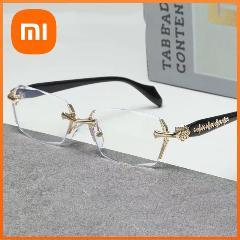 Xiaomi 2024 Ретро Безрамные Ультралегкие Женские Мужские Очки Для Чтения Блокирующие Синий Свет Компьютерные Очки Для Пресбиопии Очки +1.0..+4.0
