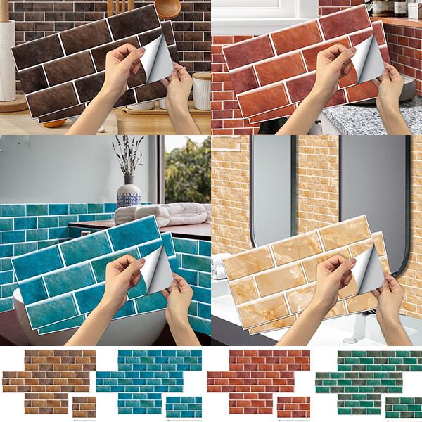 15cmX30cmX6PCS Водонепроницаемые маслостойкие наклейки на стену, наклейки на кирпичную плитку
