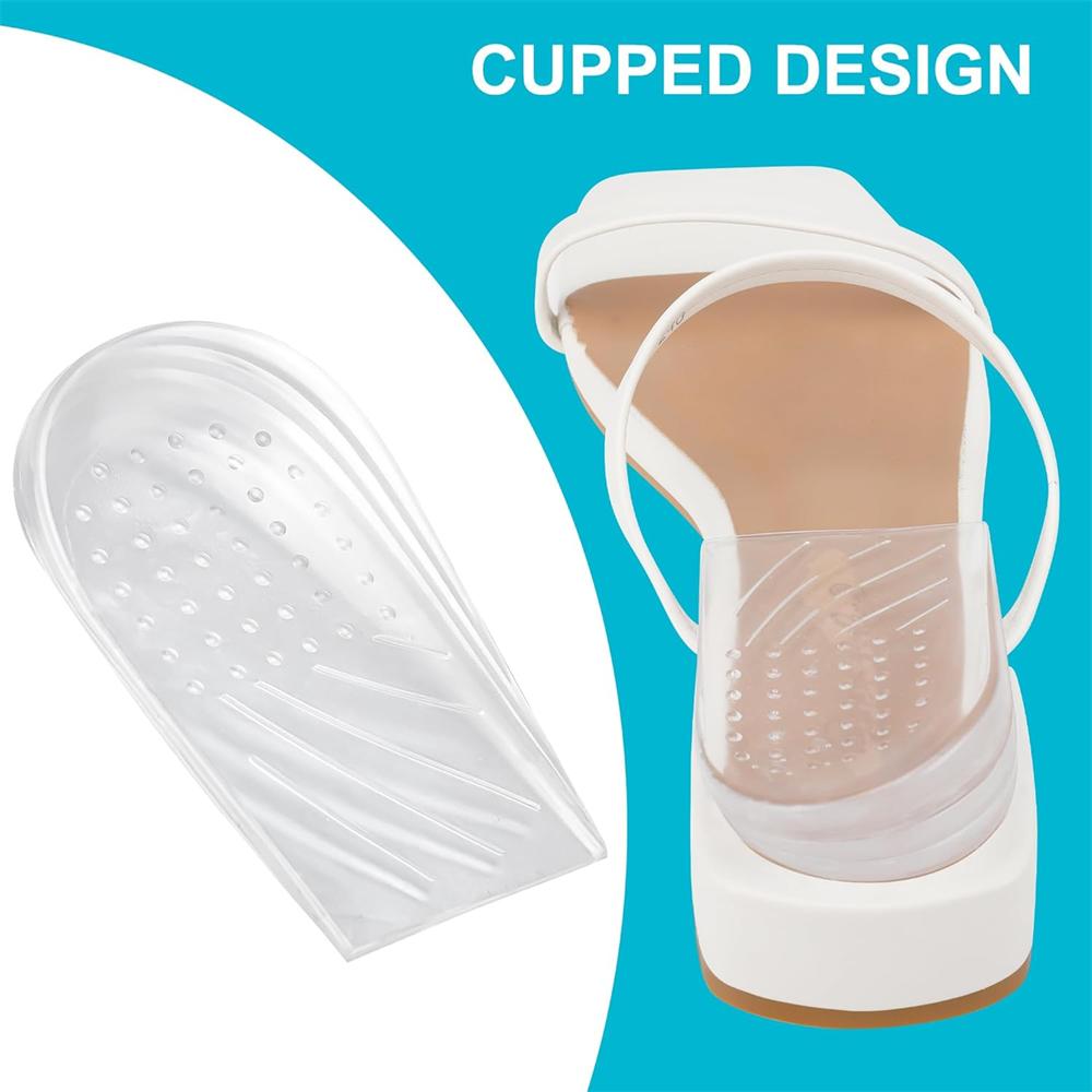 2 Pairs of 3-Layer Adjustable Heel Wedge Pads for Supination and Pronation Correction - Silicone Heel Insoles for Foot Alignment and Knee Pain Relief