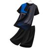 Спортивный костюм из ледяного шелка для мужчин, летний, с круглым вырезом, быстросохнущий, с коротким рукавом, свободный, комплект из двух предметов