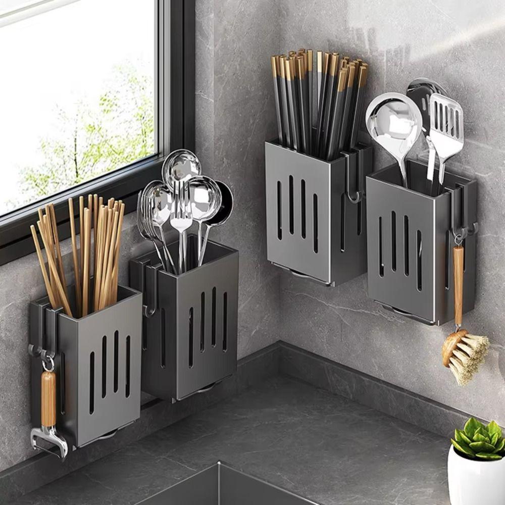 Draining Chopstick Holder Traceless Kitchen Utensil Storage Box Durable Tableware Organizer