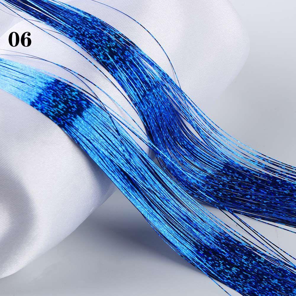 Strands Party Sparkly Streak Clubbing Glitter Rainbow  Color Bling Silk Hair Tinsel Hair Extension