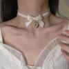 Korean Cute Collar Lolitas Handmade Choker Necklace For Women Vintage Lace Heart Gothic Bow Knot Necklaces Girls Jewelry Gifts
