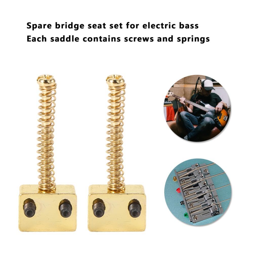 5PCS Metal Bass Bridge Saddles Silver/Golden Electric Bass Replacement Bass Electric Guitar Kits