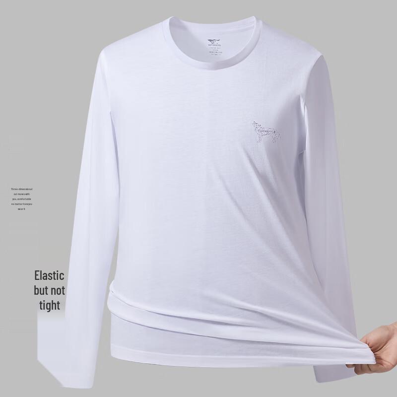 SEPTWOLVES Мужская футболка с длинными рукавами из 100% хлопка с геометрическим рисунком волка.