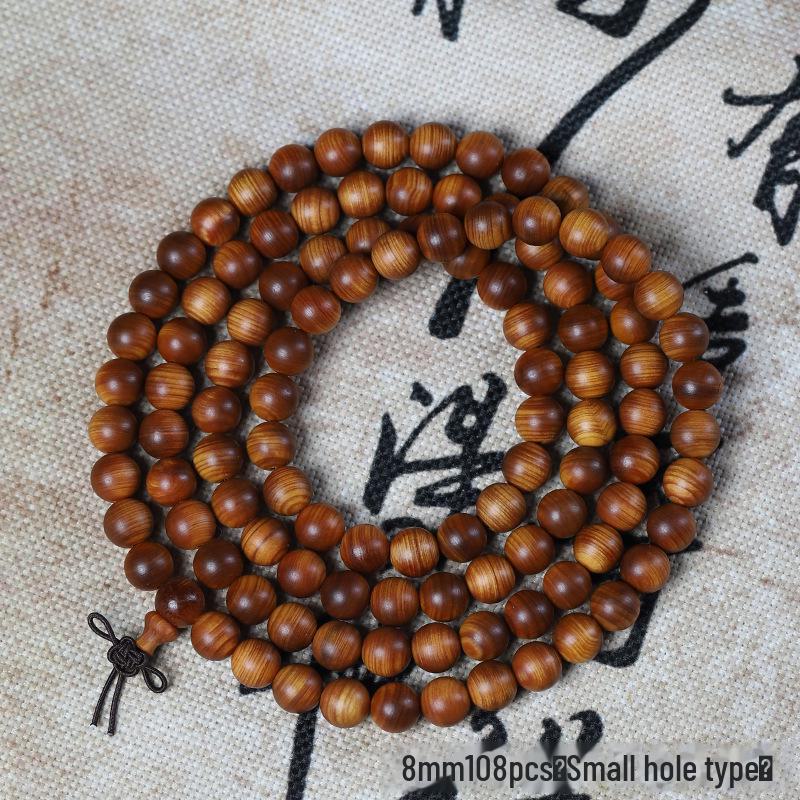 «Мужской браслет Taihang Aged Cypress — ювелирные изделия из черных масляных бусин Будды»