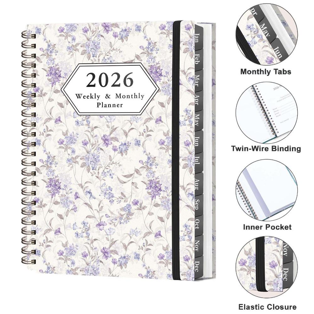 Spiral Binding Coil Diary Book A5 Size Spiral Notebook Yearly Schedule Planner Yearbook Recording