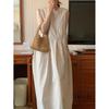 Summer Round Neck Pleated Sleeveless Vest Dress
