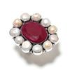 Ruby(Simulated) Pearl Gemstone Handmade 925 Sterling Silver Ring Size 7 R1D15