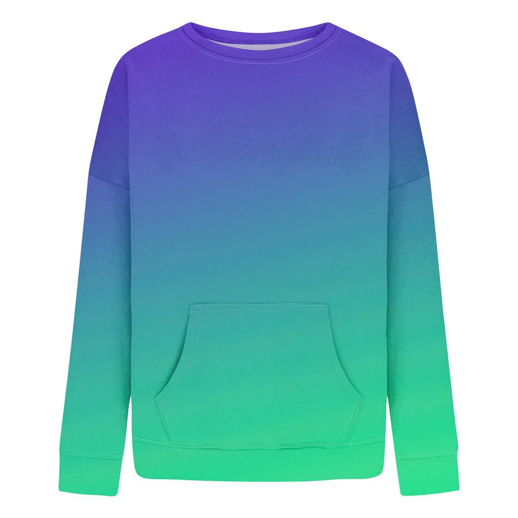 Женская повседневная модная Свободная толстовка с длинным рукавом и круглым вырезом с принтом