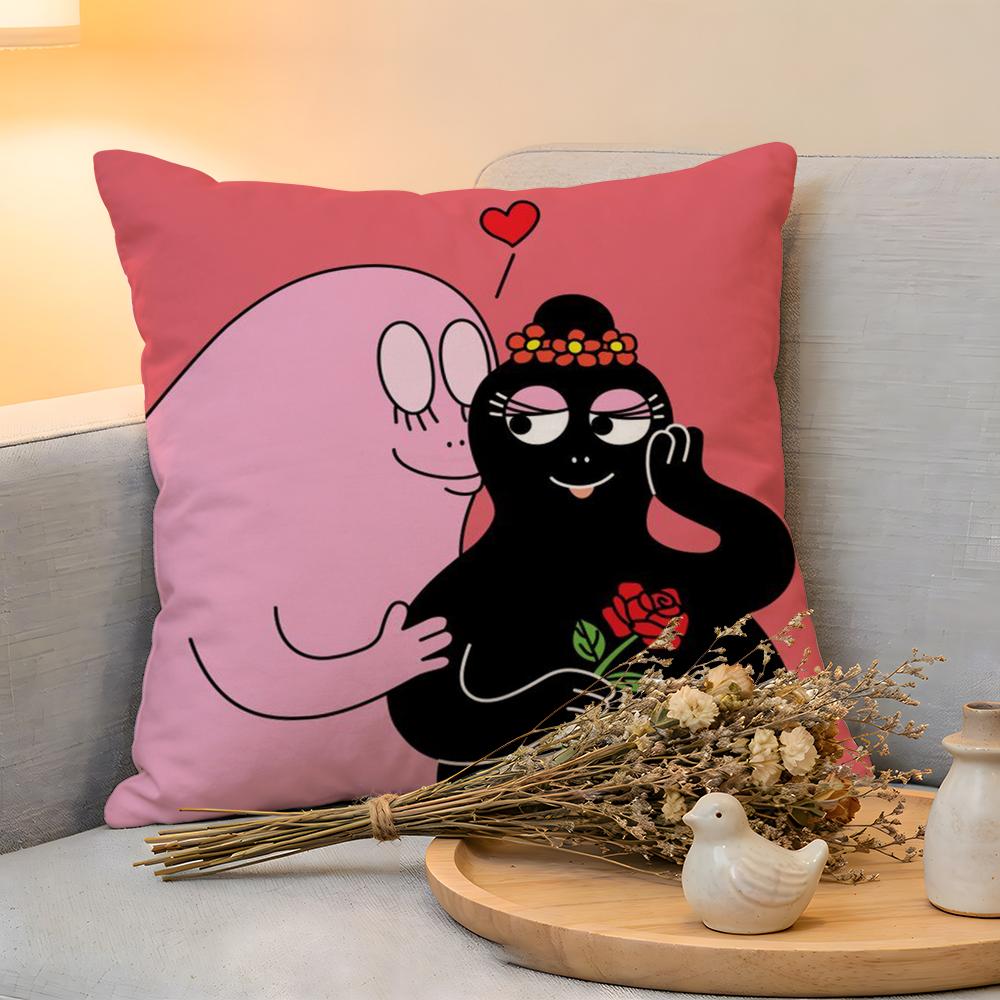 Cushion Cover Linen SkinFriendly Soft Decorative Case For Sofa Home Decor Cartoon Cute BBarbapapas Pillow cover