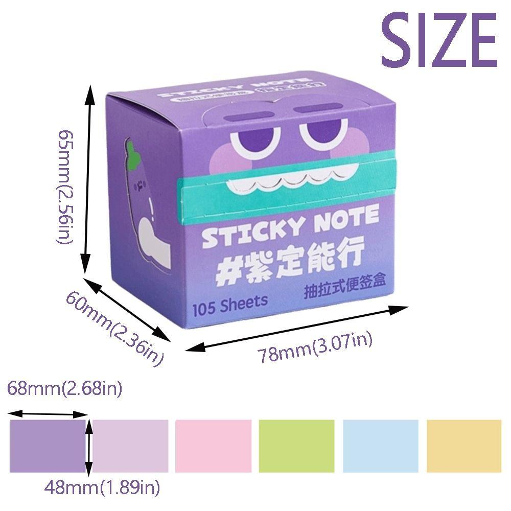 Kawaii Colorful Memo Pad Pearlescent Cartoon Notepads INS Square Writing Pad Office