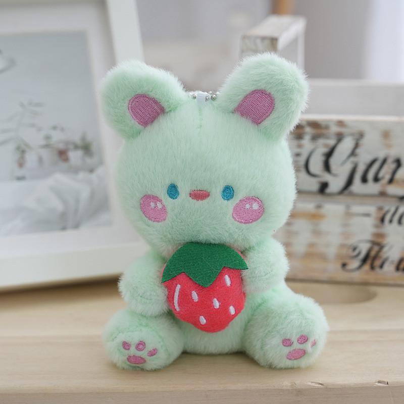 Adorable Cute Plush White Rabbit Keychain Creative Fruit Bunny Plush Toy For Girls