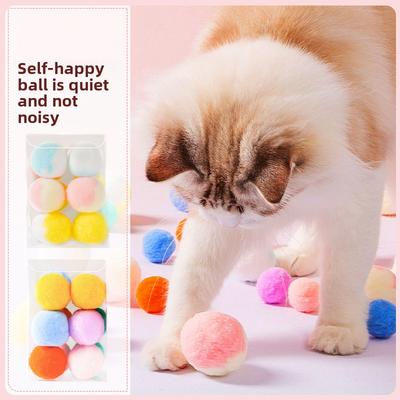 Новая игрушка для кошек Бесшумный мячик Самостоятельно двигающийся, чтобы избавиться от скуки, кошка Игрушка для кошек Мягкий эластичный мяч, устойчивый к укусам, палочка-дразнилка для кошек Товары для кошек