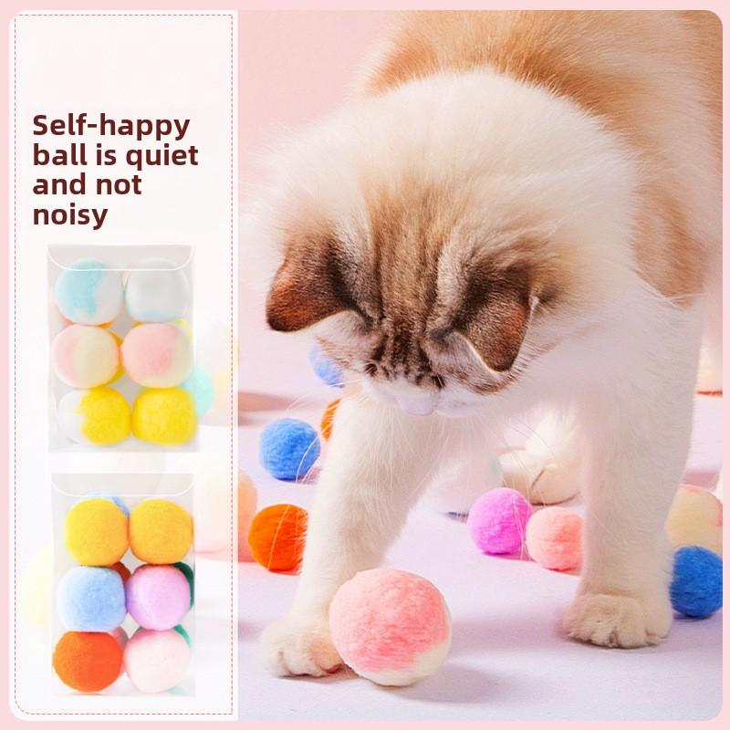 Новая игрушка для кошек Бесшумный мячик Самостоятельно двигающийся, чтобы избавиться от скуки, кошка Игрушка для кошек Мягкий эластичный мяч, устойчивый к укусам, палочка-дразнилка для кошек Товары для кошек