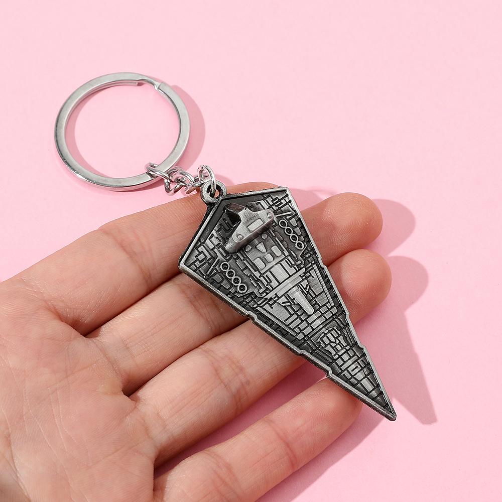 Vintage Star War Men's Spaceship Keychain Anime Destroyer Battleship Car Trinket Bag Accessories for Party Boyfriend Gifts