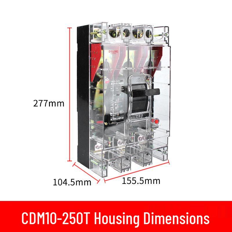 Delixi CDM10 380V Three-Phase Transparent Circuit Breaker Air Switch