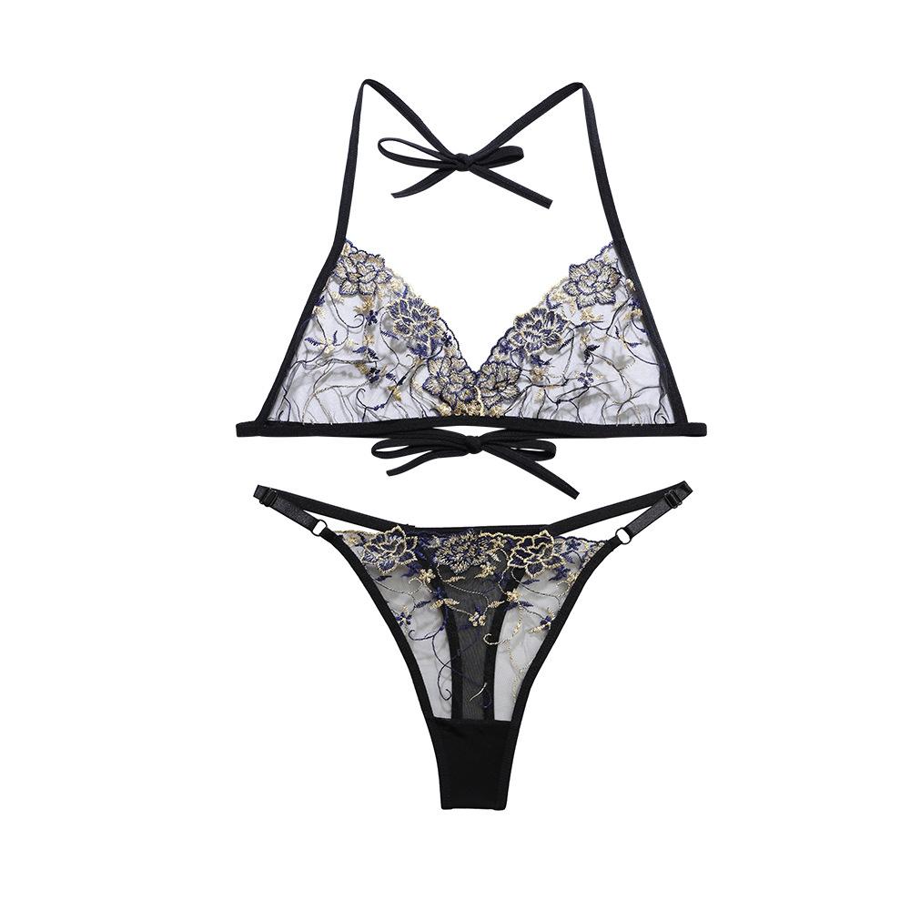 Прозрачный сексуальный соблазнительный бюстгальтер с регулируемым ремнем на вышивке