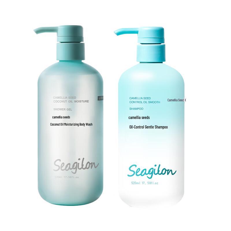 Seagilon Camellia Seed Oil Control Shampoo & Coconut Oil Moisturizing Body Wash Set