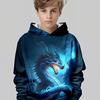Boys' 3D Printed Casual Pullover for Spring, Autumn, Winter, Long Sleeved Sportswear, Boys' Outdoor Casual Hoodie Top