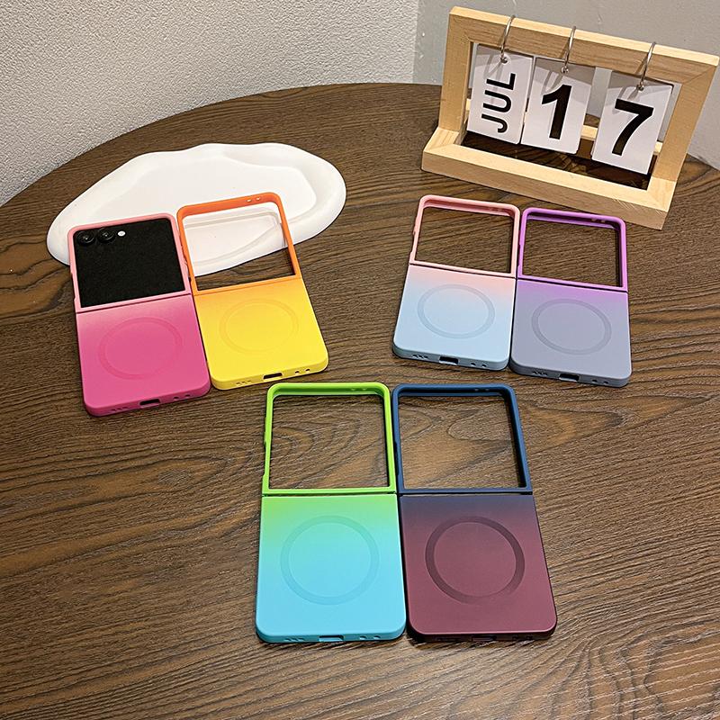Macaron Color Collision Magnetic Charging Phone Case For Samsung Galaxy Z Flip 7 6 5 4 3 Z Flip7 flip 7 FE Shockproof Soft Cover