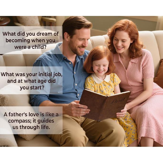 Dad I Want to Know Your Life Story Leather Journal (Hardcover) - Birthday Gifts for Dad - Guided Legacy Journal to Share His Life Story - Ideal Gifts