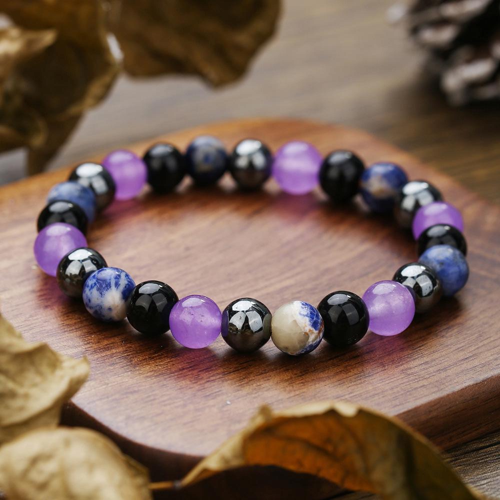 Европейский Кристальный Браслет из Тигрового Глаза на Эластичной Основе, Украшения из Натуральных Каменных Бусин