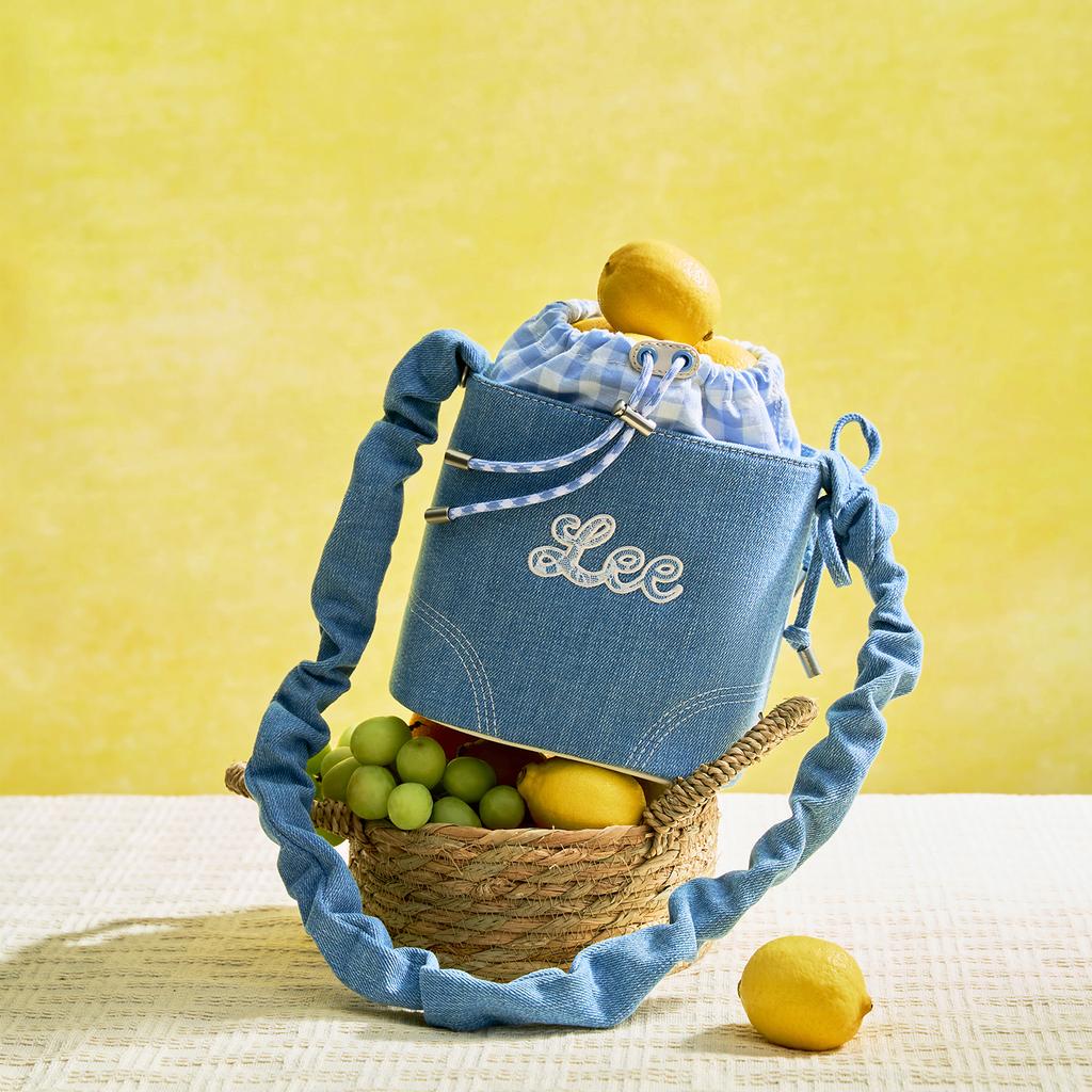 New Lee Fabric Bucket Bag, Handbag, Shoulder Bag, Crossbody Bag Regular Women's Blue LE250102M-503