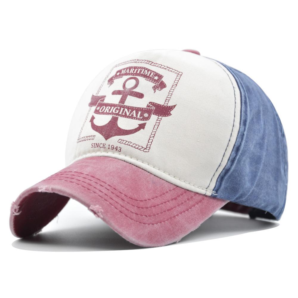 Two-color Stitching Washed Cotton Retro Baseball Cap Women Fitted Snapback Hats for Men hip hop casual cap cheap gorras bone hat
