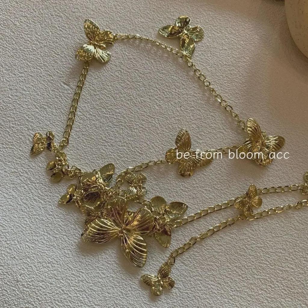 «Высококачественная ретро-металлическая цепочка-бабочка на талию и тело для женщин – стильный нишевый дизайн»