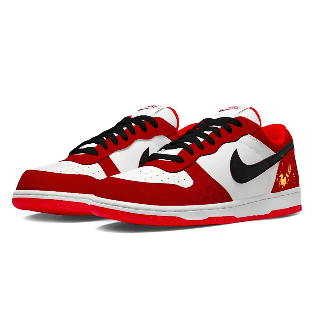 Nike Большие Износостойкие Низкие Скейтбордические Кроссовки Мужские Красный Белый 355152-150(Team173-LD)