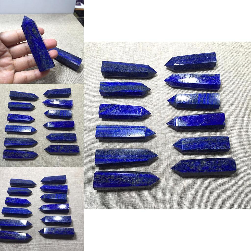 Natural Rock Lapis Lazuli Quartz Crystal Stone Point Healing Wand Dark Blue Gift Unique And Educational Healing Crystal