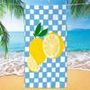 Italian Vibe Lemon Microfiber Beach Towel Oversized La Dolce Vita Blue Stripes Bath Towel Extra Large Sand Free Blanket