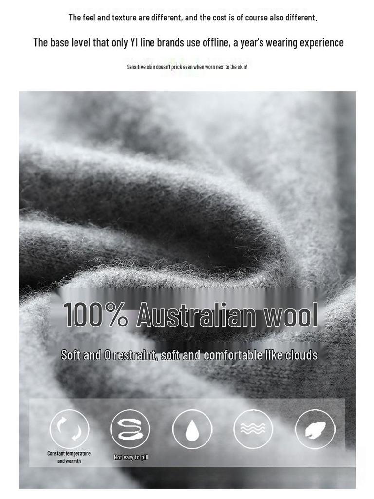 Мужской джемпер из чистой шерсти с полувысоким воротником и кашемиром – Осенне-зимний Business Casual