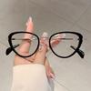 Cat Eye Glasses Women Popular Stylish Black Rim Blue Light Blocking Eyeglasses Ins Trendy Decor Design Eyewear