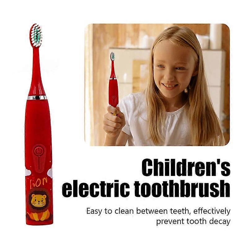 Children Sonic Electric Toothbrush Kids Tooth Brush IPX6 Waterproof USB Rechargeable 6 Replacement Brush Heads Oral Cleaning