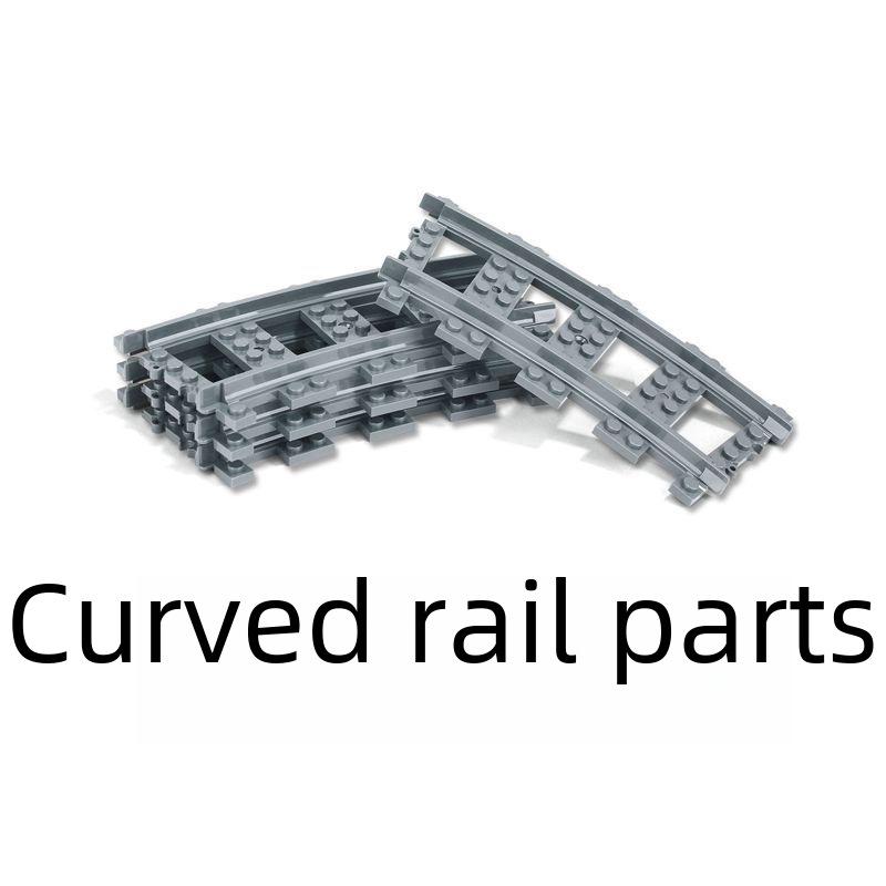 Серия строительных блоков Brindle Train Track — прямые и изогнутые компоненты пути, модель 98215.