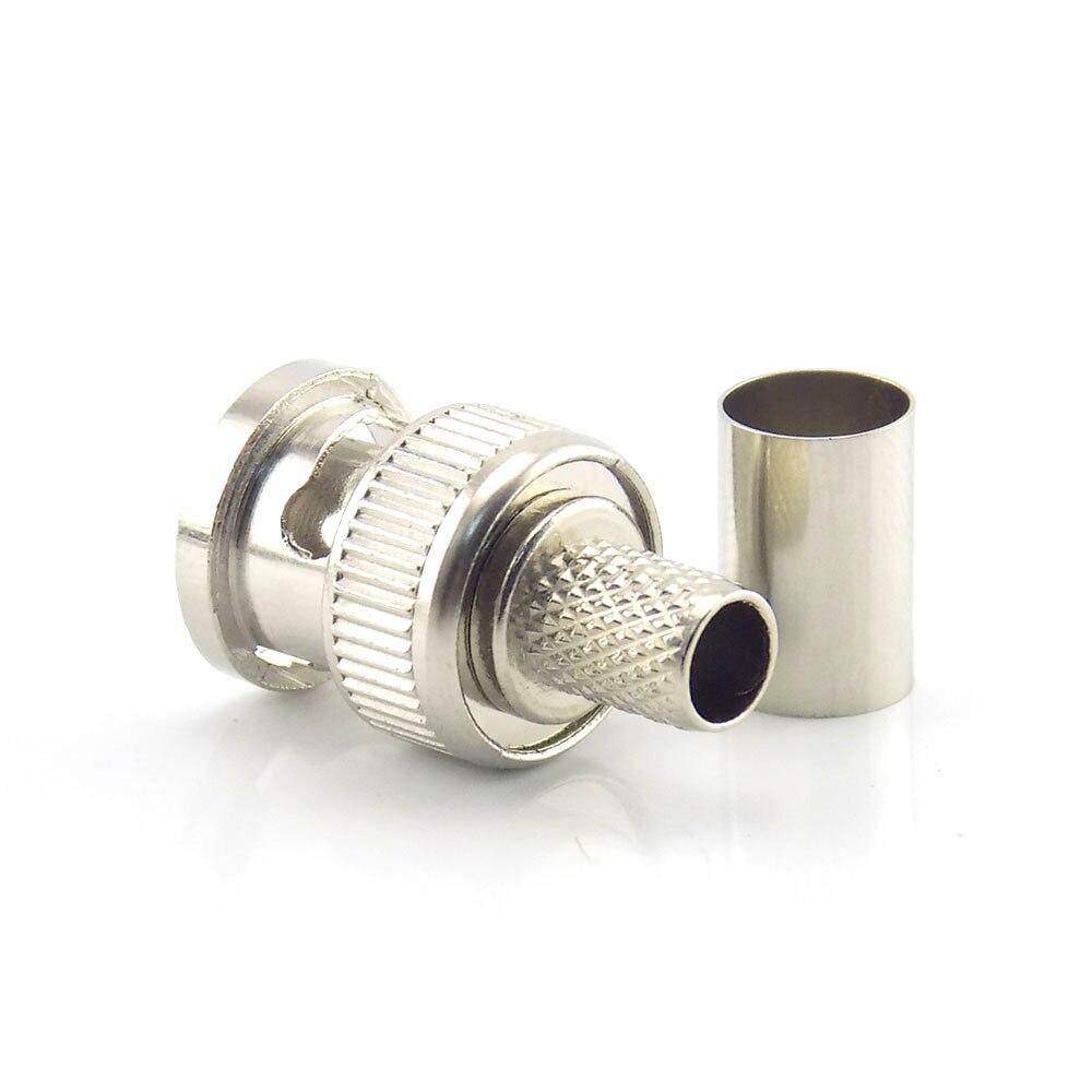 10 шт./лот 3 в 1 BNC штекер Rg59 обжимные разъемы соединительный разъем для коаксиального кабеля для камеры видеонаблюдения аксессуары для системы