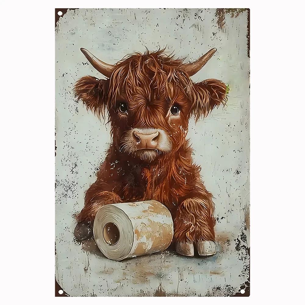 1 шт. Винтажная металлическая табличка для ванной комнаты, Жестяная табличка, Настенный декор для дома, ванной комнаты, туалета, 8x12 дюймов