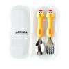 Cute Animal Kids Spoon and Fork Set Stainless Steel Baby Toddler Cutlery Portable Children Dinner Utensils with Storage Box