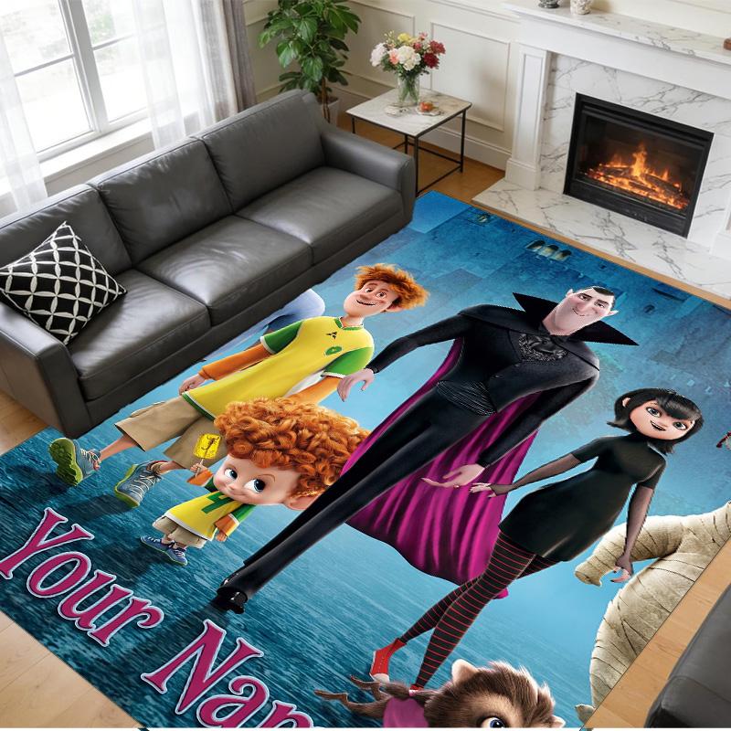 Crystal Velvet Rug Custom Name Text, Soft Non Slip Floor Mat Home DecorHotel Transylvania