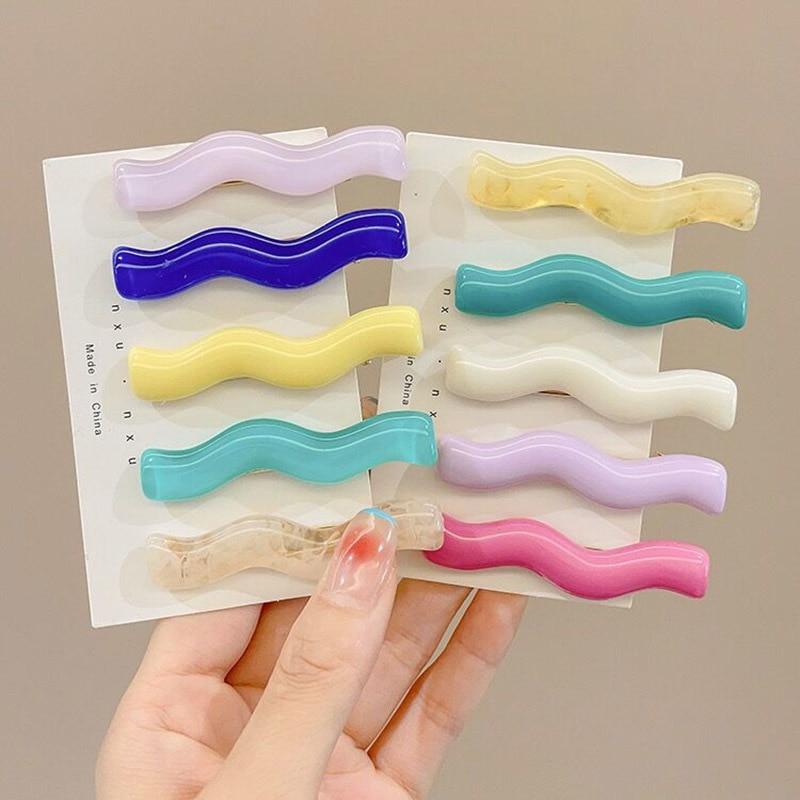 1 комплект, винтажные акриловые заколки для волос, корейские волнистые заколки с геометрическим рисунком, заколки для волос для женщин, аксессуары для волос, модные головные уборы для детей и девочек