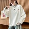 Navava Long Sleeve Check Collar Sweatshirt Nt2286