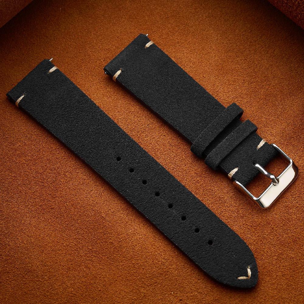 Винтажные замшевые ремешки для часов из натуральной кожи 14мм 16мм 18мм 20мм 22мм Браслет Ремешок Быстросъемный ремешок для часов для мужчин Женский браслет