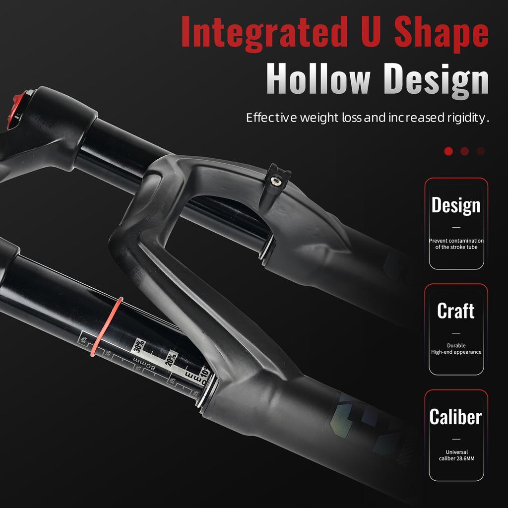 Вилки подвески велосипеда с прямой трубкой, вилка для горного велосипеда с регулировкой отскока воздушной вилки MTB 29 дюймов