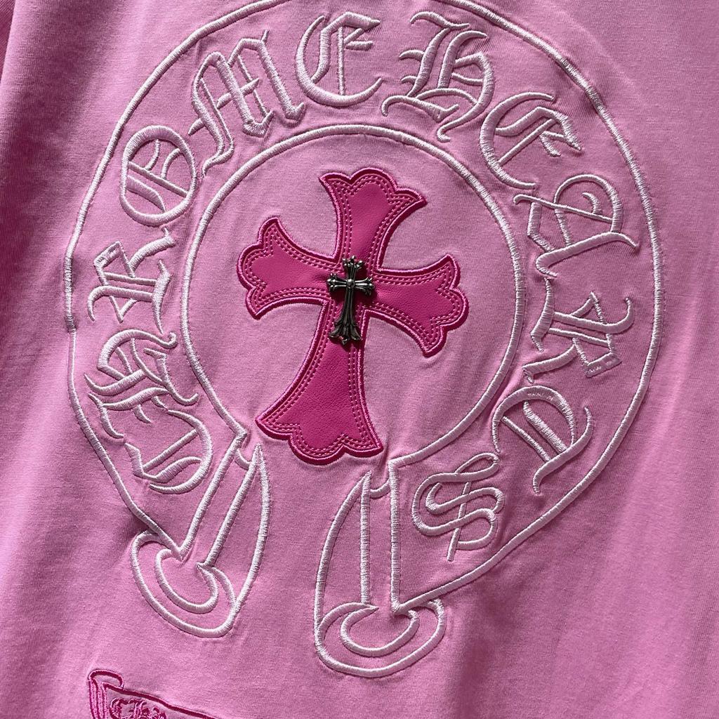 8760 CHROME HEARTS 2025 Летняя новая высококачественная хлопковая футболка с круглым вырезом, свободная, большого размера, для мужчин и женщин, парная футболка